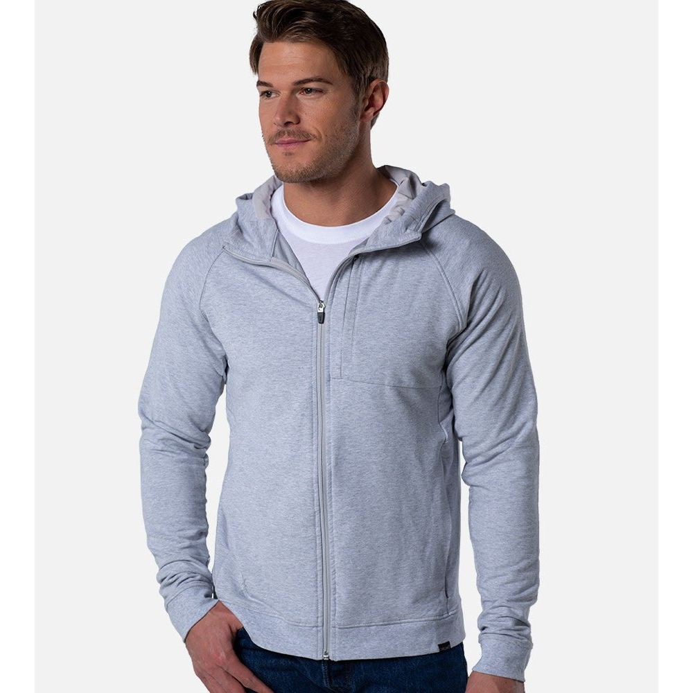 Cariloha Mens Comfort Zip Hoodie Light Heather Gray Bamboo Blend XL